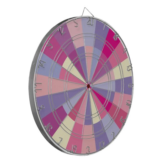Dartboard roze Paarse pastels voor meisjes bij de Dartbord (Voorkant Links)
