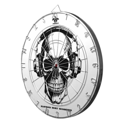 Dartboard Scull With Headphones Dartbord (Voorkant Rechts)