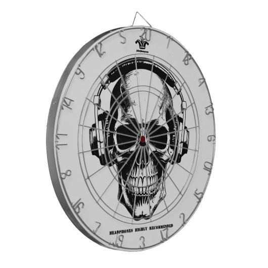 Dartboard Scull With Headphones Dartbord (Voorkant Links)