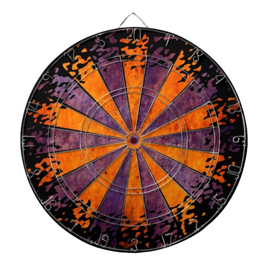 DARTboard shine - 1 oranje Violet Grunge Dartbord (Voorkant)
