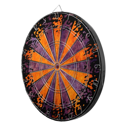 DARTboard shine - 1 oranje Violet Grunge Dartbord (Voorkant Rechts)