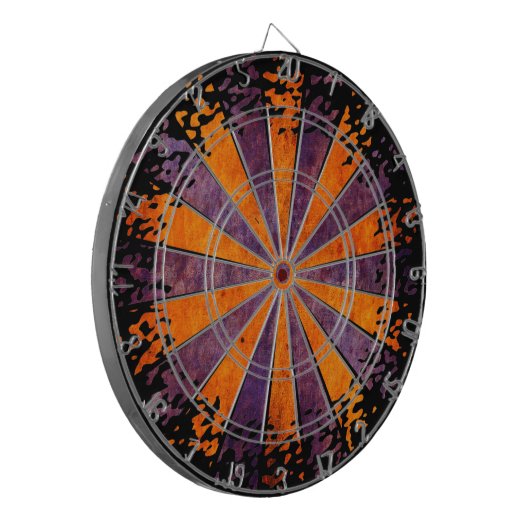 DARTboard shine - 1 oranje Violet Grunge Dartbord (Voorkant Links)