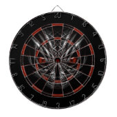 DARTBOARD SILVER GRAY FACE MET RODE OGEN DARTBORD (Voorkant)