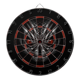 DARTBOARD SILVER GRAY FACE MET RODE OGEN DARTBORD