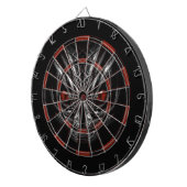 DARTBOARD SILVER GRAY FACE MET RODE OGEN DARTBORD (Voorkant Rechts)