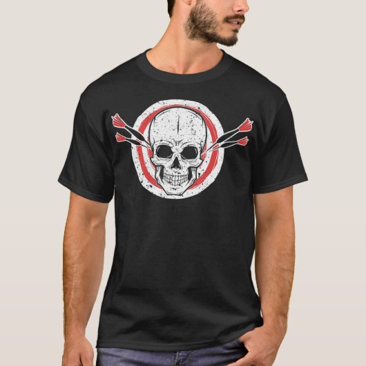 Dartboard Skeleton Darts Player T-shirt (Voorkant)