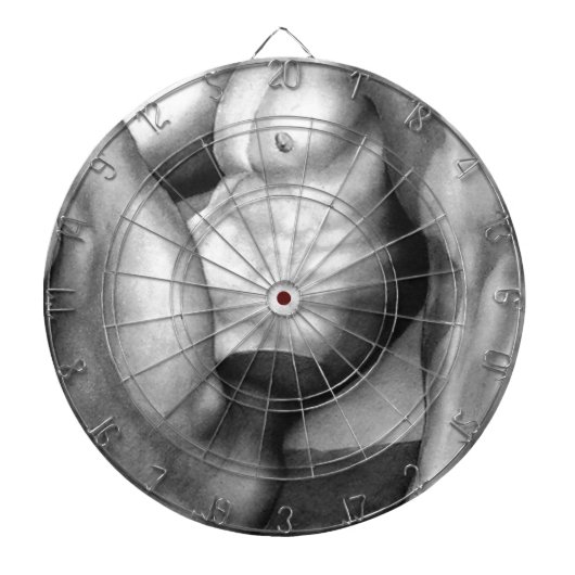 Dartboard Smaakvolle mannelijke naakte bodybuilder Dartbord (Voorkant)