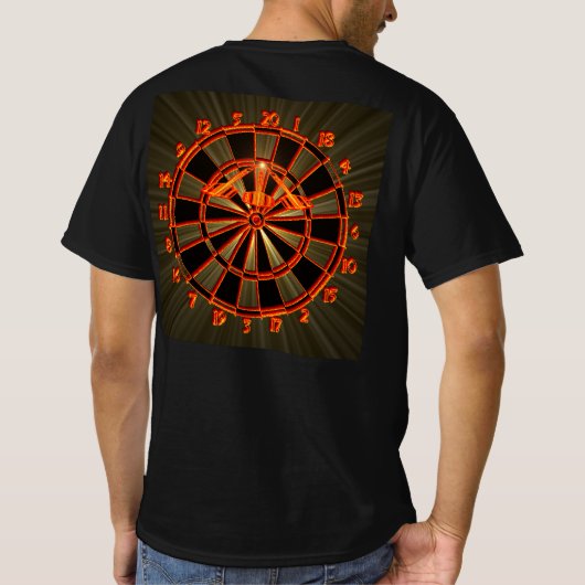 Dartboard Spezialdesign - Strahlen und Supernova T-shirt (Achterkant)