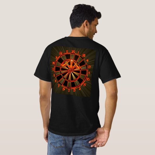 Dartboard Spezialdesign - Strahlen und Supernova T-shirt (Achterkant volledig)