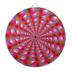 Dartboard Spiral of Spheres in Roze en Violet Dartbord