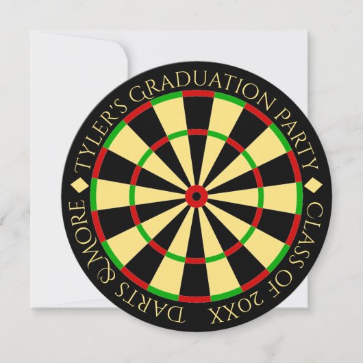 Dartboard Theme Graduation Party Invitation Kaart (Voorkant)
