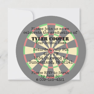 Dartboard Theme Graduation Party Invitation Kaart