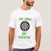 dartboard, TIM'S GARAGE, DART, ASSOCIATION T-shirt (Voorkant)