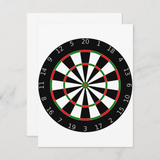 Dartboard-uitnodigingen Kaart (Voorkant / Achterkant)