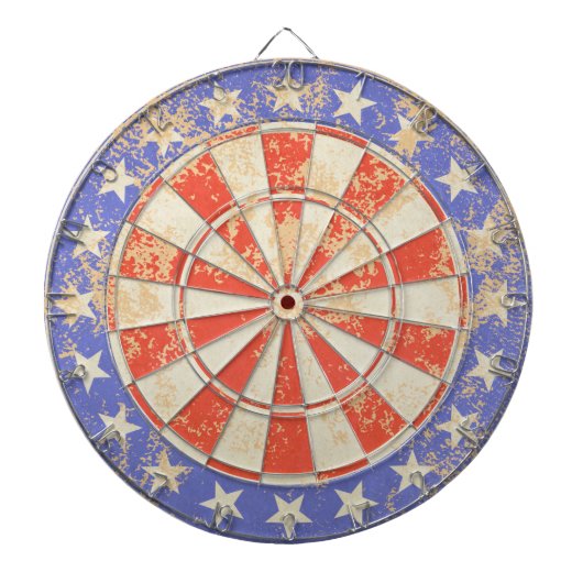 Dartboard USA Vlag oud gekraakt Dartbord (Voorkant)