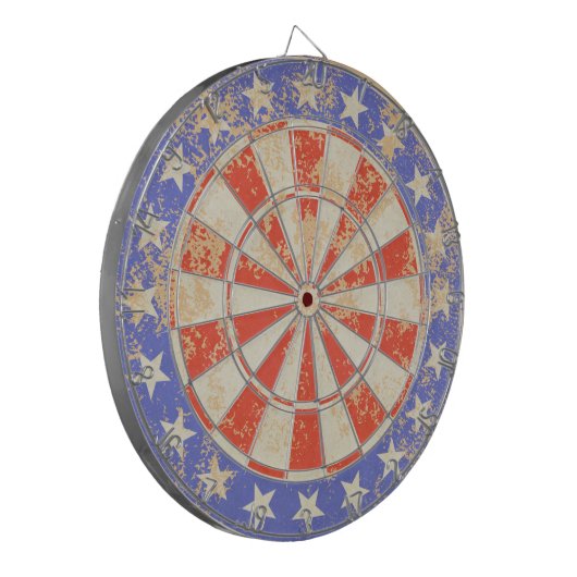 Dartboard USA Vlag oud gekraakt Dartbord (Voorkant Links)