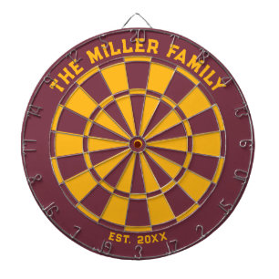 Dartboard van Bourgogne en Gele Familie met Darts Dartbord