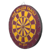 Dartboard van Bourgogne en Gele Familie met Darts Dartbord (Voorkant Rechts)