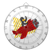 Dartboard van cartoon van vliegende pinguïn dartbord (Voorkant)