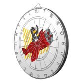 Dartboard van cartoon van vliegende pinguïn dartbord (Voorkant Rechts)