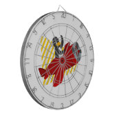 Dartboard van cartoon van vliegende pinguïn dartbord (Voorkant Links)