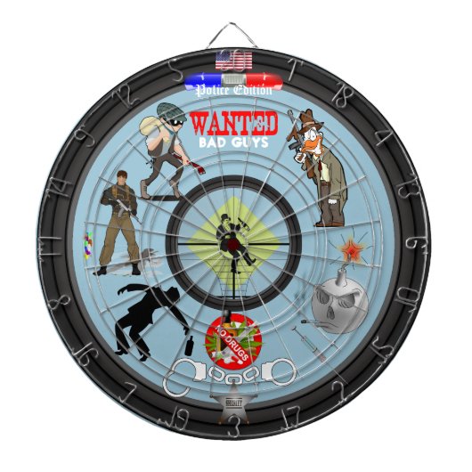 Dartboard van de Politie Dartbord (Voorkant)
