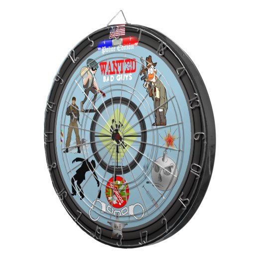 Dartboard van de Politie Dartbord (Voorkant Rechts)