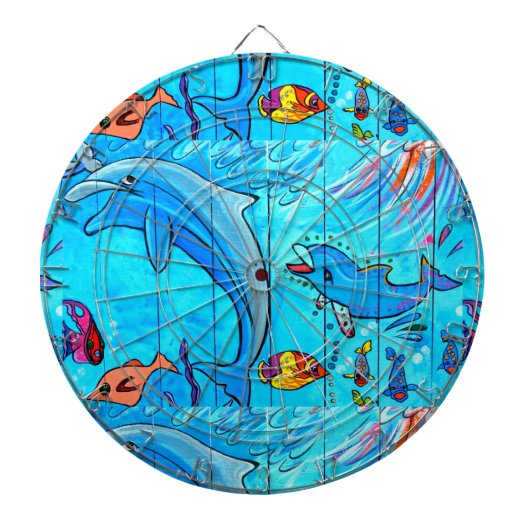 dartboard van dolfijnen zwemmen dartbord (Voorkant)
