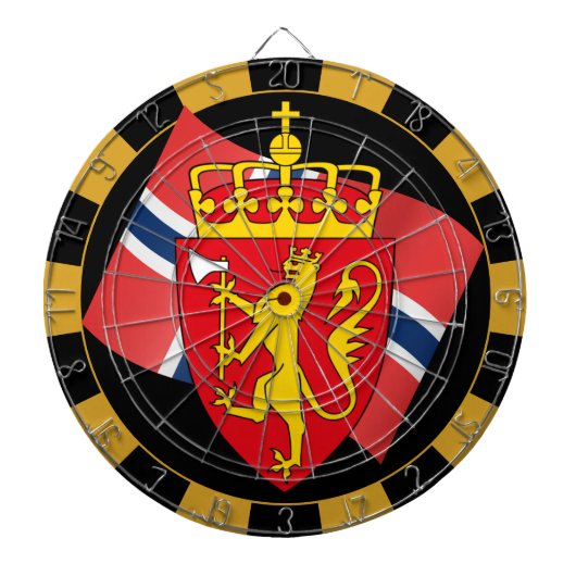 Dartboard van Noorwegen en vlagdonker/spelraad Dartbord (Voorkant)