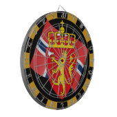 Dartboard van Noorwegen en vlagdonker/spelraad Dartbord (Voorkant Links)