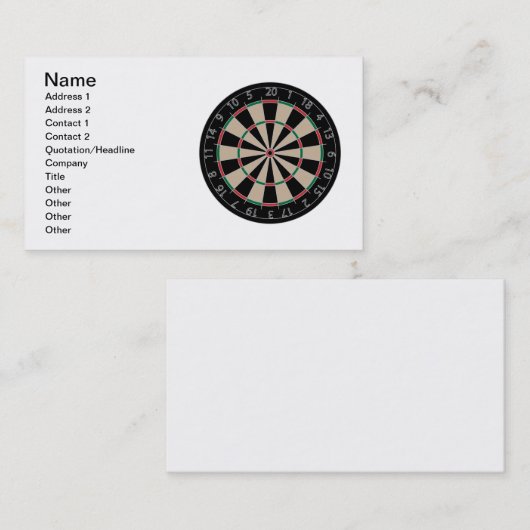 Dartboard Visitekaartje (Voorkant / Achterkant)