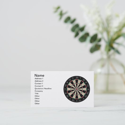 Dartboard Visitekaartje (Staand voorkant)