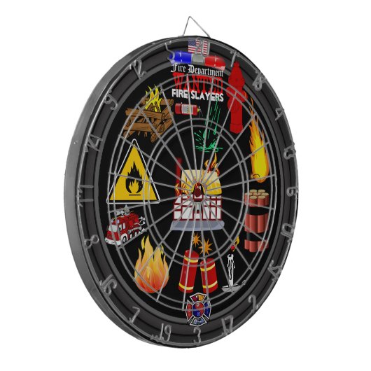 Dartboard voor brandbestrijding dartbord (Voorkant Links)