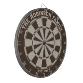 Dartboard voor de bruine en beige familie met kuns dartbord (Voorkant Links)