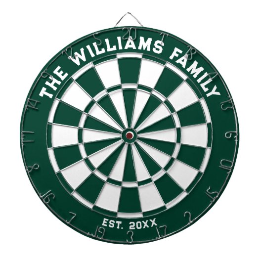 Dartboard voor Groene en Witte Familie met Darts Dartbord (Voorkant)