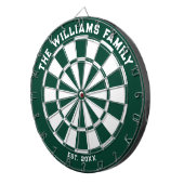 Dartboard voor Groene en Witte Familie met Darts Dartbord (Voorkant Rechts)