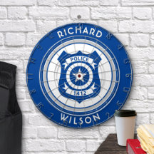 Dartboard voor politie-emblem