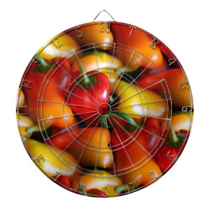 Dartboard voor rode en gele paprika dartbord