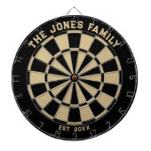 Dartboard voor zwarte en goudfamilie met kunstwerk dartbord (Voorkant)