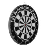 Dartboard voor zwarte en witte reeks met kunstwerk dartbord (Voorkant Links)