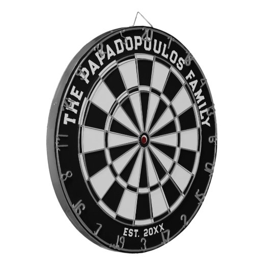 Dartboard voor zwarte en witte reeks met kunstwerk dartbord (Voorkant Links)
