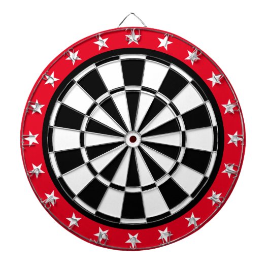 dartboard voor zwarte , witte en rode sterren dartbord (Voorkant)