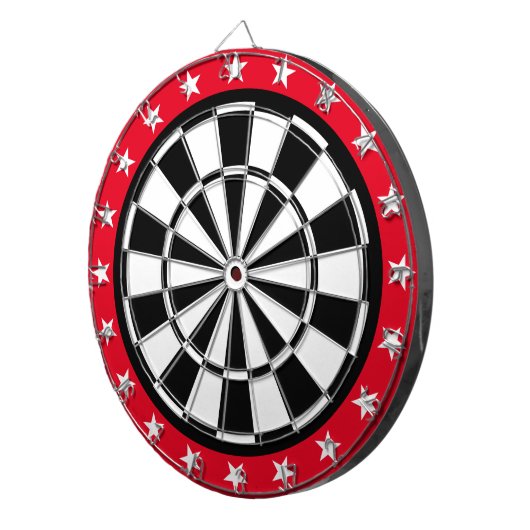 dartboard voor zwarte , witte en rode sterren dartbord (Voorkant Rechts)