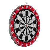 dartboard voor zwarte , witte en rode sterren dartbord (Voorkant Links)