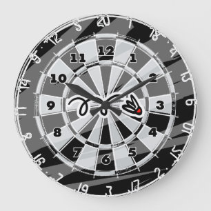 Dartboard wall klok met badminton shuttle