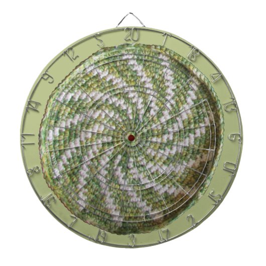 Dartboard - White Spiral on Green Dartbord (Voorkant)