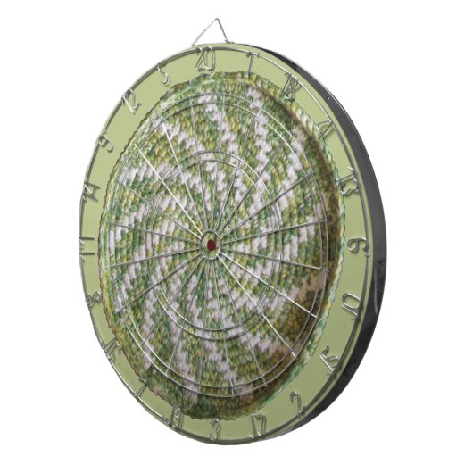 Dartboard - White Spiral on Green Dartbord (Voorkant Rechts)