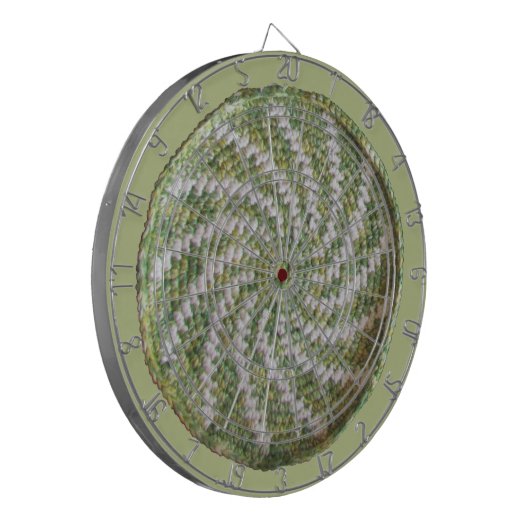 Dartboard - White Spiral on Green Dartbord (Voorkant Links)
