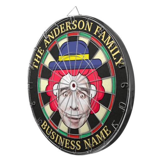 Dartboard with custom text and photo dartbord (Voorkant Rechts)