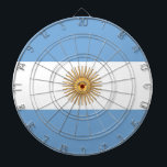 Dartboard with Flag of Argentina Dartbord<br><div class="desc">Transformeer je speelkamer in een viering van het Argentijnse erfgoed met ons dartbord met de vlag van Argentinië! Dit dartbord, vervaardigd met nauwgezette aandacht voor detail, toont met trots de iconische blauw-witte strepen met de stralende zon van de Argentijnse vlag, die de rijke geschiedenis en culturele trots van het land...</div>